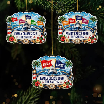 Family Cruise 2026 Personalized Acrylic Ornament - Custom Keepsake Gift for Family