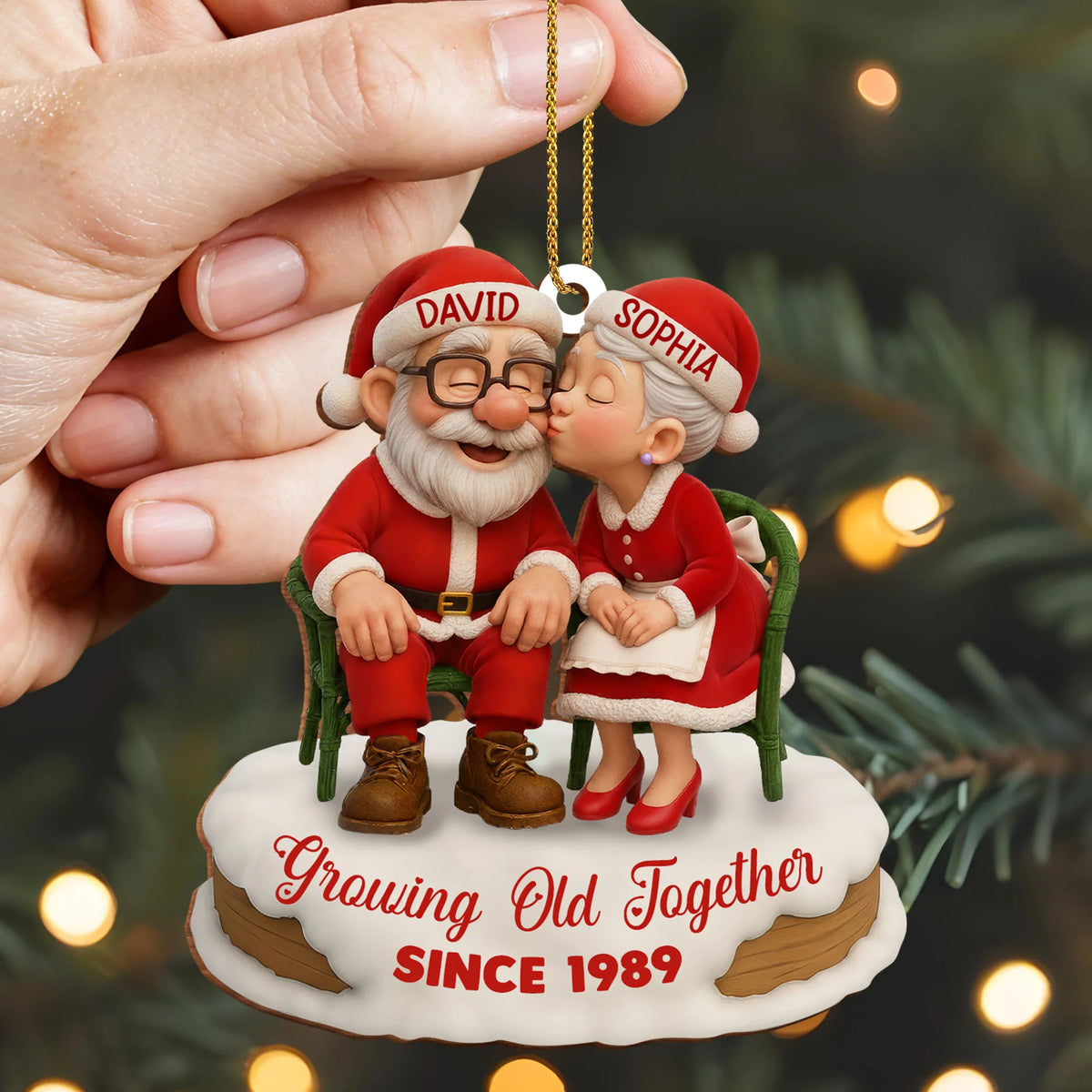 Growing Old Together Elderly Couple Christmas