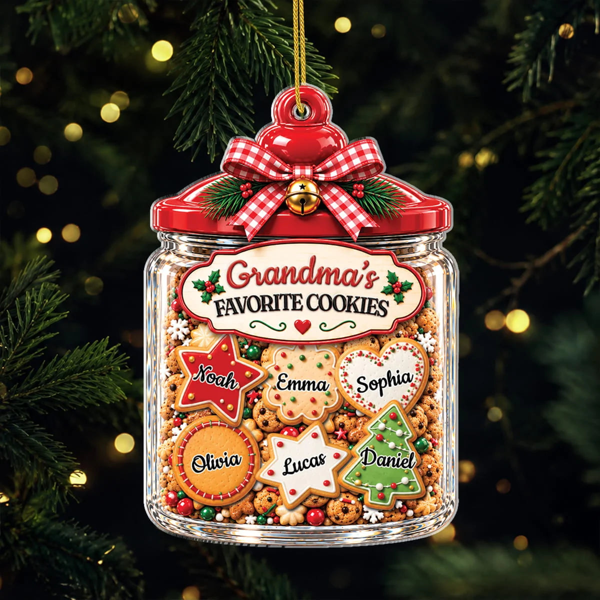 Grandma's Favorite Cookies Personalized Acrylic Ornament - Christmas Keepsake for Mom