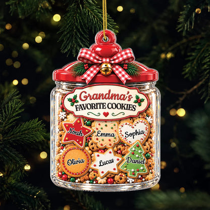 Grandma's Favorite Cookies Personalized Acrylic Ornament - Christmas Keepsake for Mom