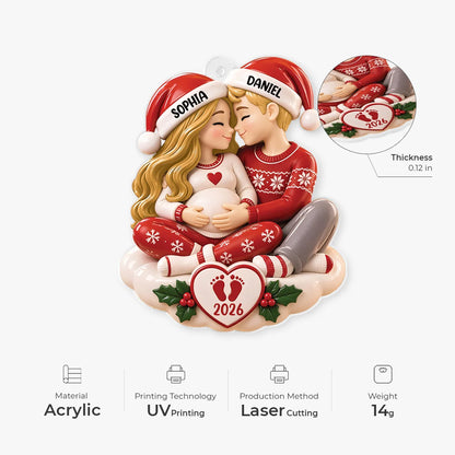 Expecting Parents Personalized Acrylic Ornament - Custom Christmas Keepsake for Parents-to-Be