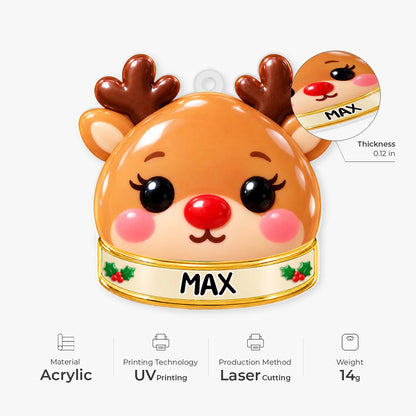 Cute Christmas Characters Personalized Acrylic Ornament - Kids Custom Keepsake