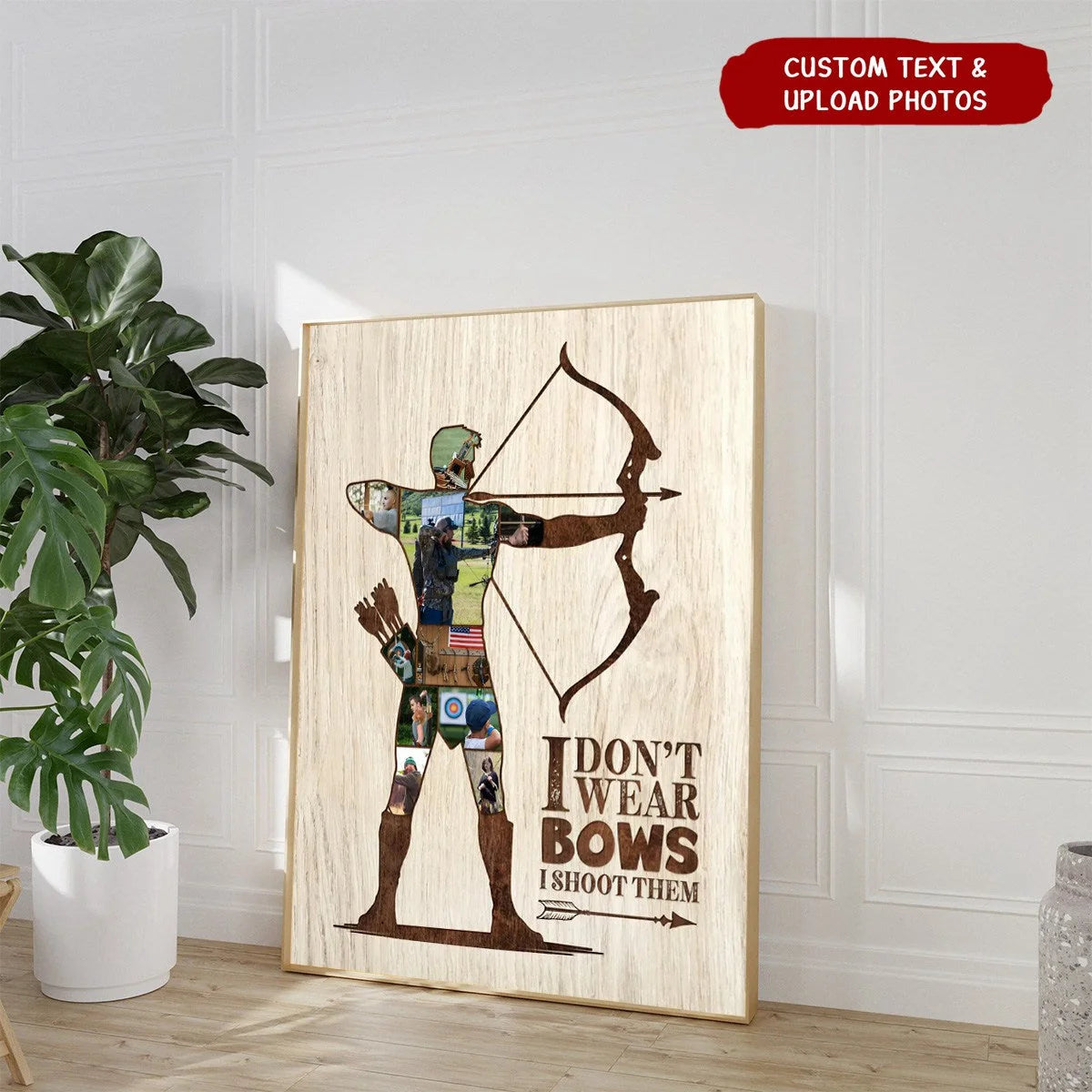 I Don't Wear Bows I Shoot Them - Personalized Archery Photo Collage Canvas / Poster