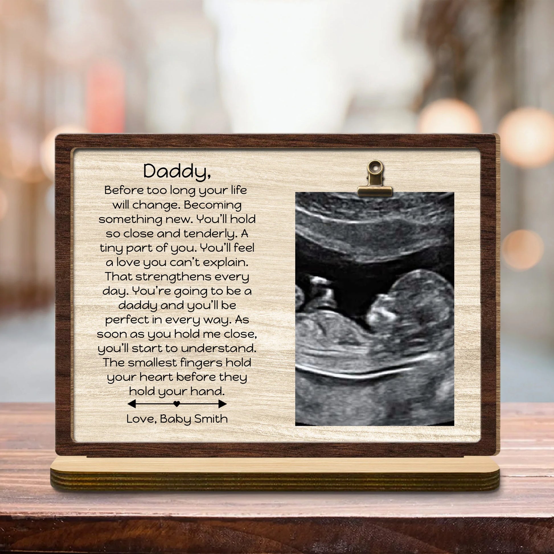 Personalized New Dad Wood Plaque for Dad with personalized design details for meaningful gifting image 6