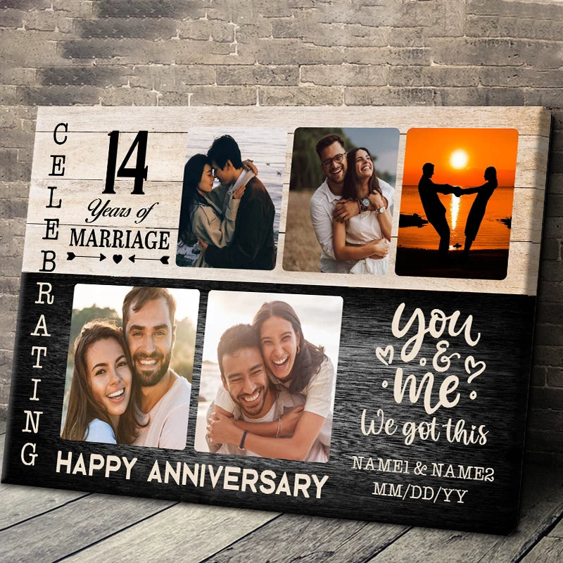 You & Me We Got This Custom Photo Canvas / Poster - Personalized Wedding Anniversary Gift for Couple