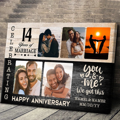 You & Me We Got This Custom Photo Canvas / Poster - Personalized Wedding Anniversary Gift for Couple