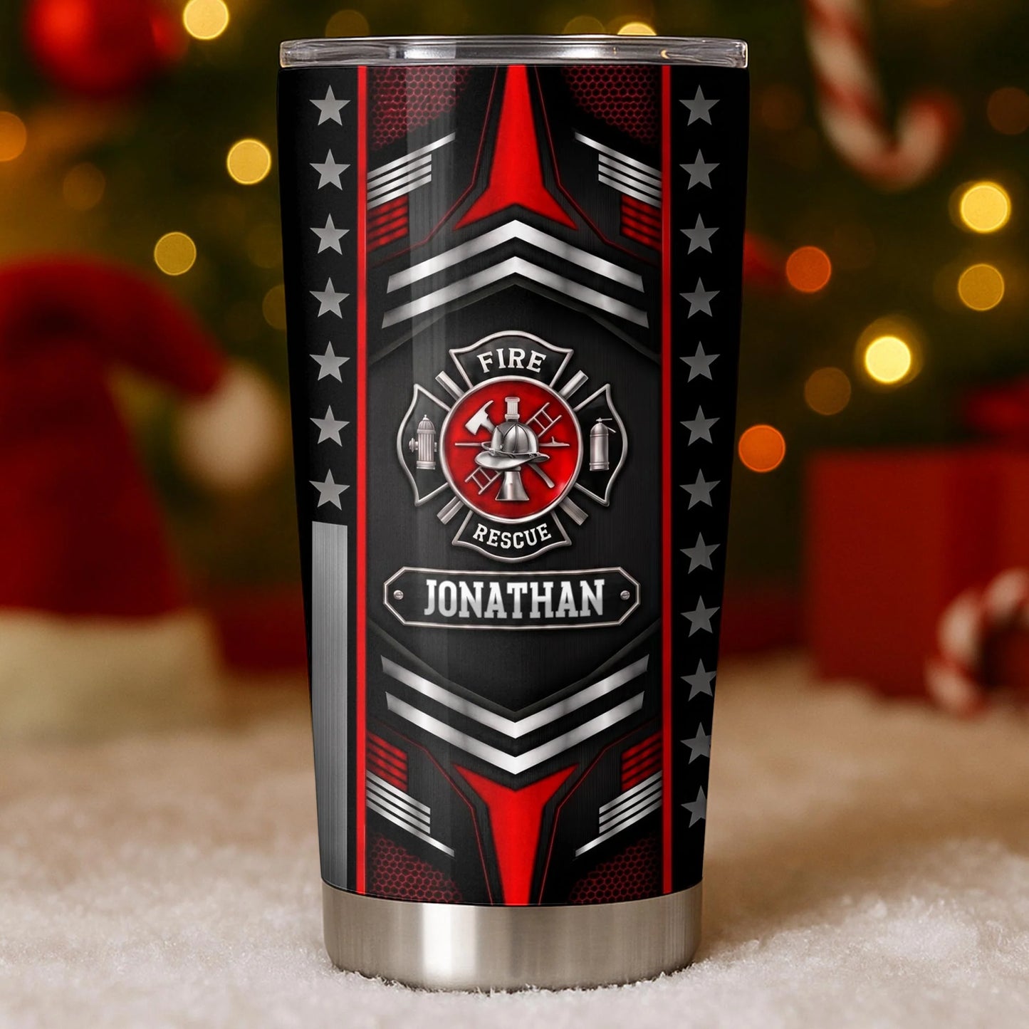 Personalized Firefighter Tumbler personalization view for Dad