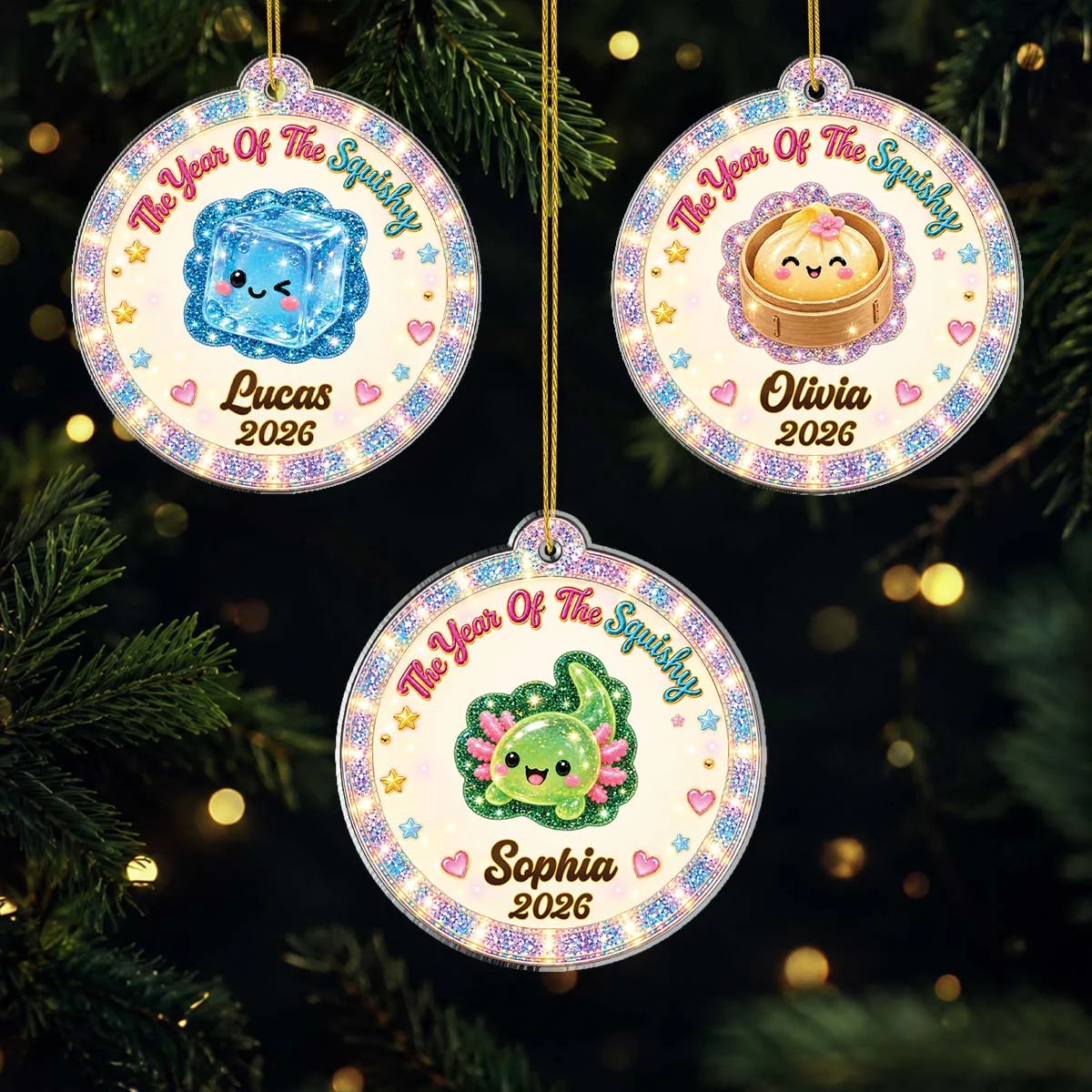 The Year of the Squishy Personalized Acrylic Ornament for Kids - Custom Christmas Keepsake Gift