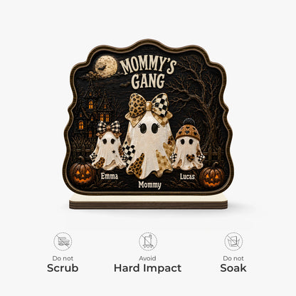 Wood Sign material and size view - Personalized Halloween Wooden Plaque