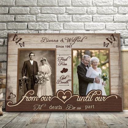 "From First Kiss to Last Breath" Personalized Couple Canvas / Poster - Custom Anniversary Wall Art Gift