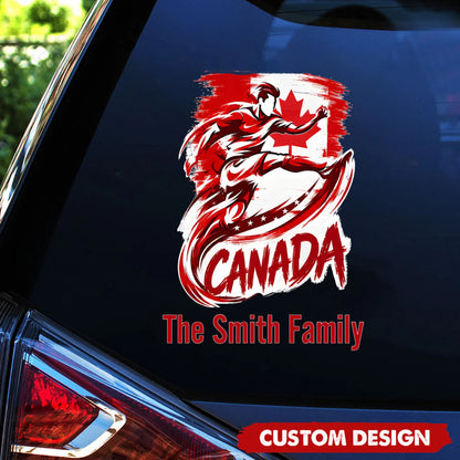 Decal / Sticker material and size view - Custom Soccer Family Name Car Decal