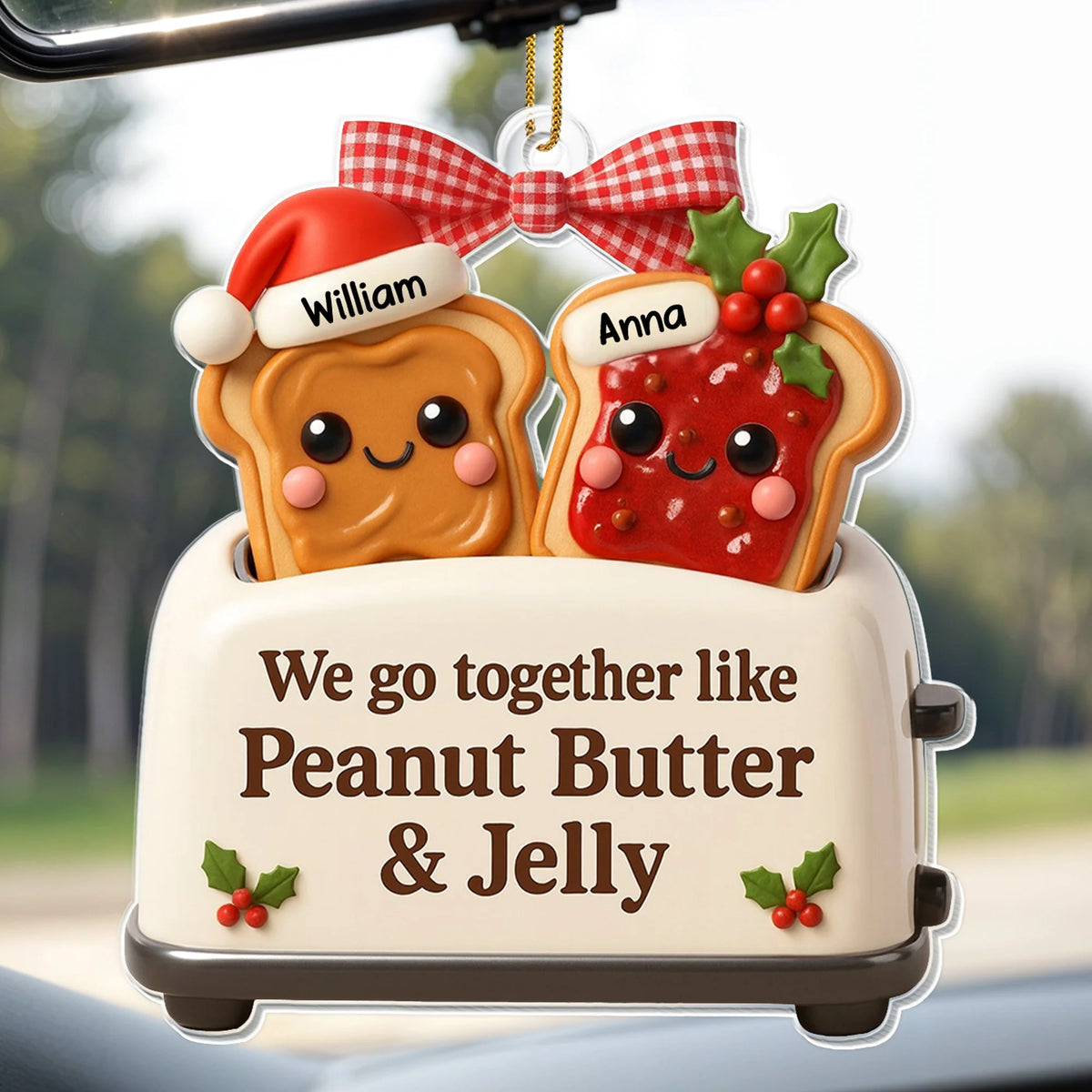 We Go Together Like Peanut Butter & Jelly Toast Ornament