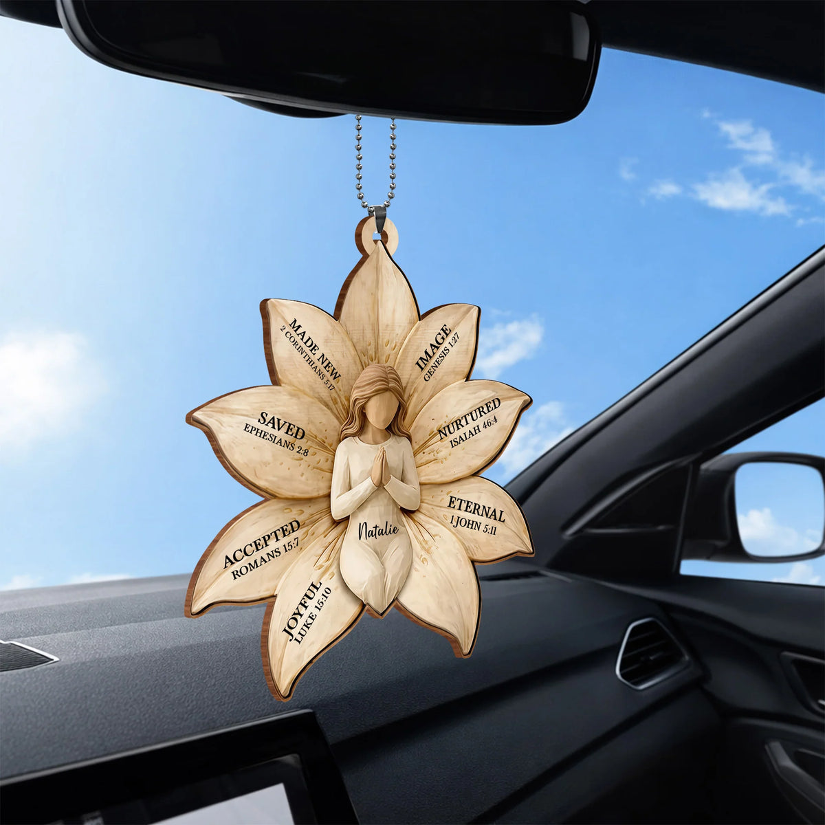 Made New, Saved, Joyful Angel Wood Ornament