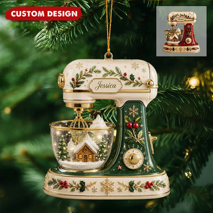Personalized Kitchen Stand Mixer Christmas Ornament - Custom Acrylic Gift for Bakers