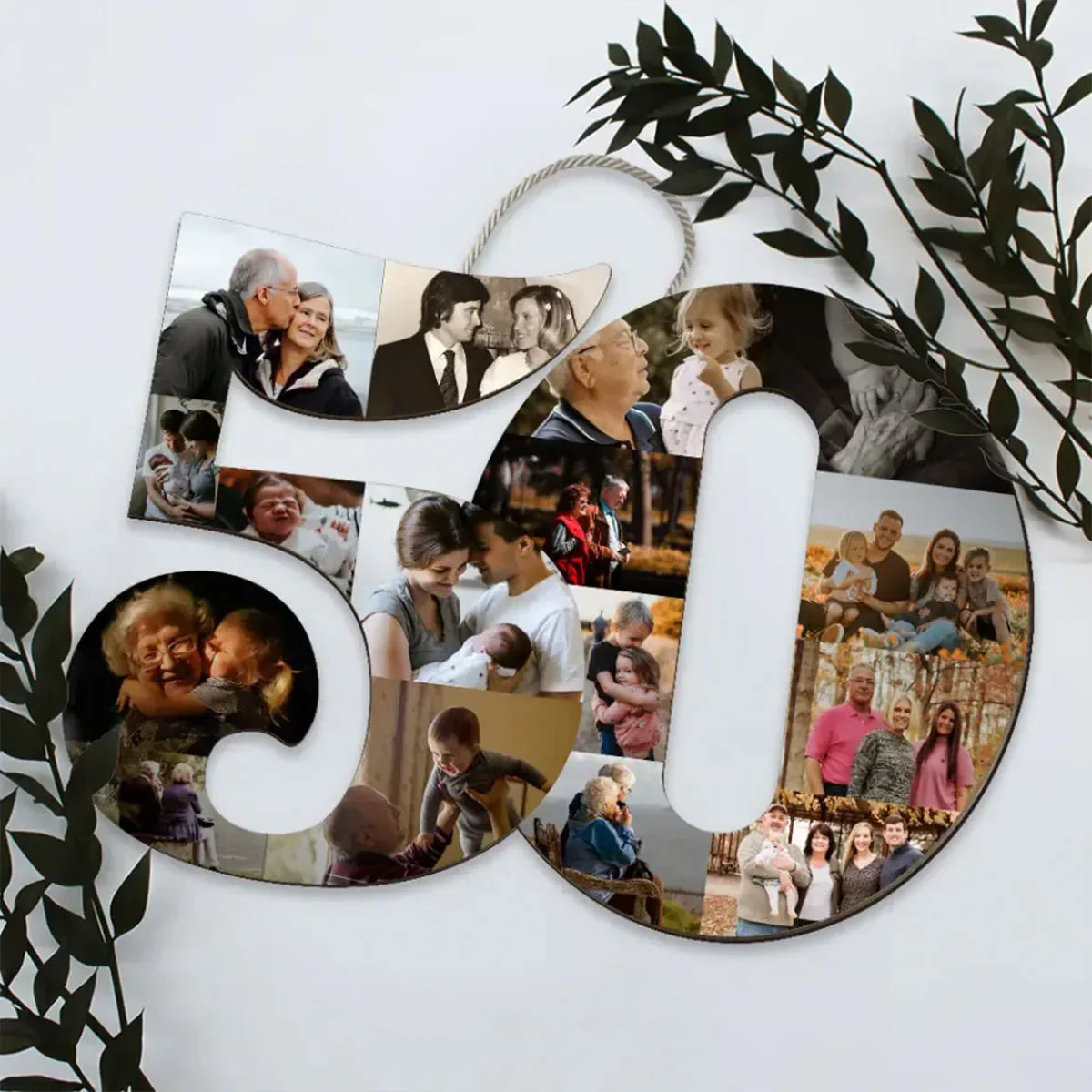 Wood Sign material and size view - Custom 50Th Anniversary Photo Collage