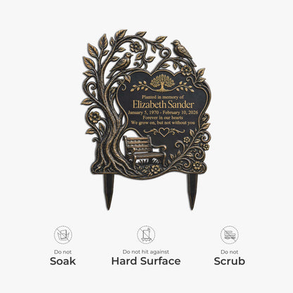 Personalized "Forever In Our Hearts" Metal Garden Stake – Custom Memorial Grave Marker & Sympathy Keepsake Gift for Loss of a Loved One