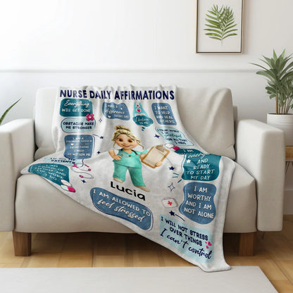 Blanket material and size view - Personalized Nurse Blanket
