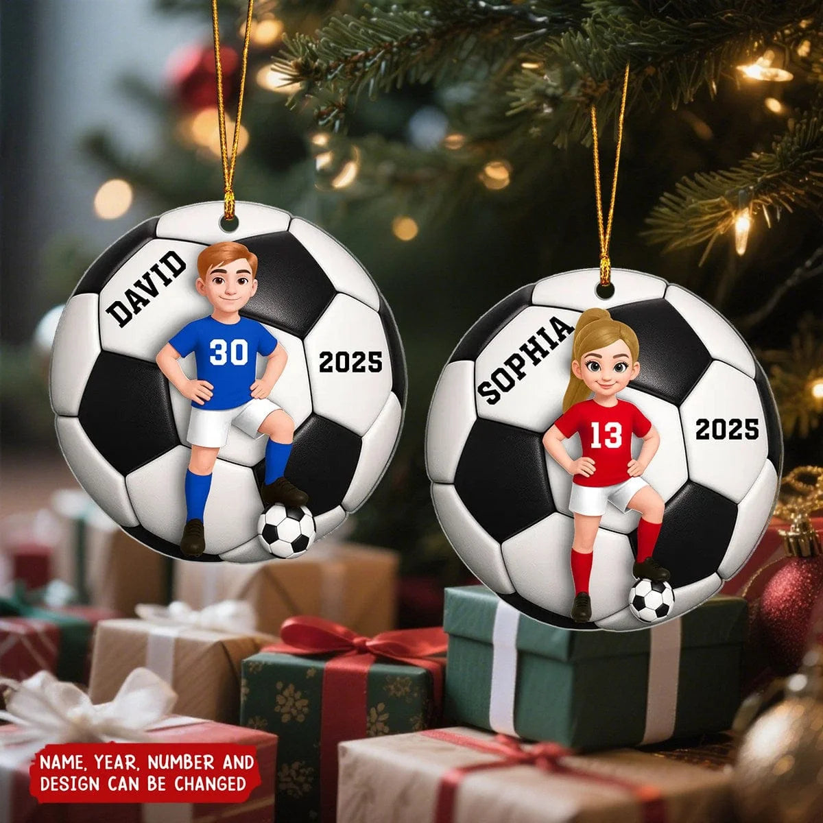 Soccer Star Personalized Soccer Ornament - Kids Christmas Keepsake