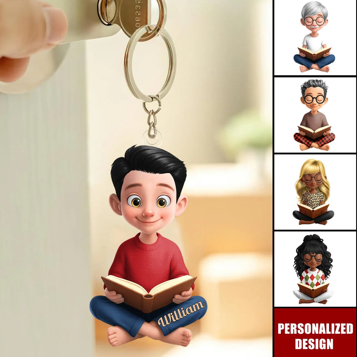 Just A Girl Who Loves Reading Personalized Acrylic Keychain - Custom Gift for Readers