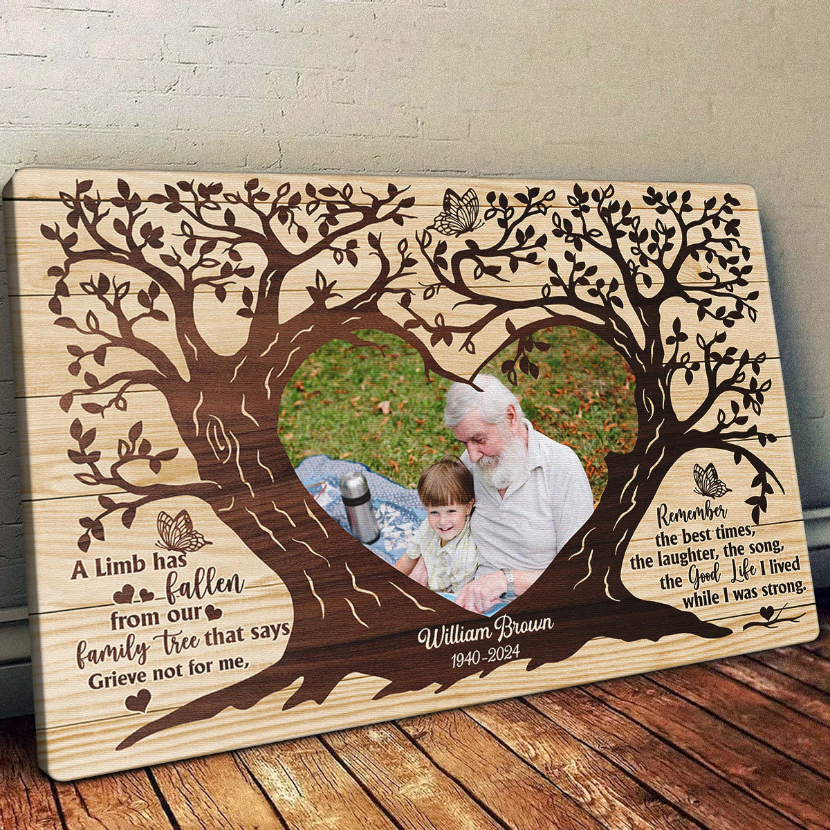 A Limb Has Fallen Personalized Memorial Canvas / Poster - Custom Loss Keepsake Wall Art for Family