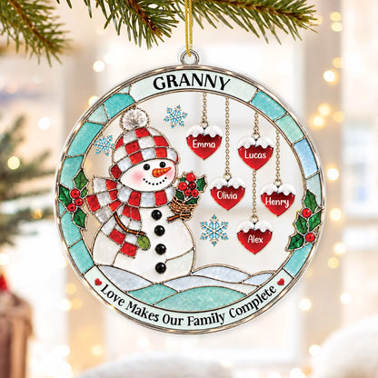Love Makes Our Family Complete - Personalized Acrylic Ornament Mom Christmas Keepsake