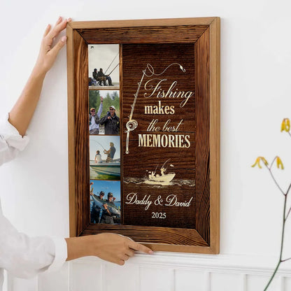 "Fishing Makes The Best Memories" Personalized Canvas / Poster - Custom Photo Gift for Fishing Lovers