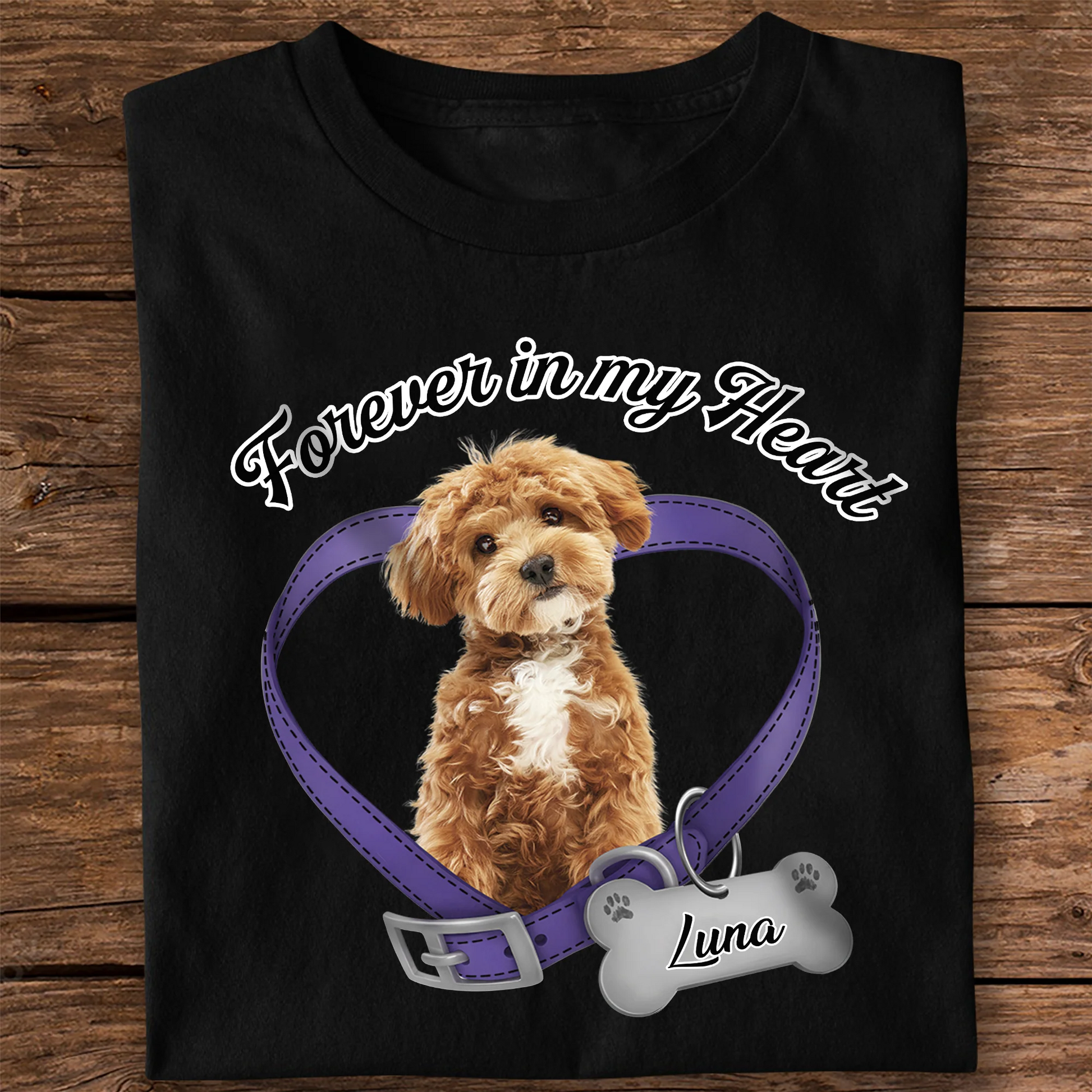 Forever In My Heart - Custom Pet Photo Memorial T-Shirt