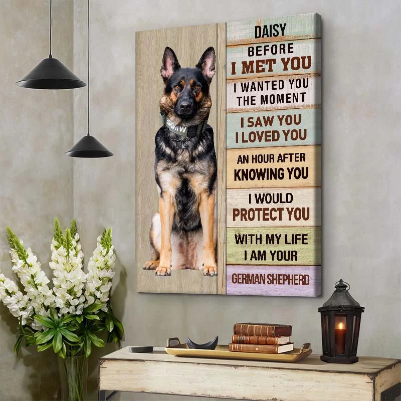 I Saw You I Loved You Personalized Dog Photo Canvas / Poster - Custom Wall Art for Pet Lovers Memorial Keepsake