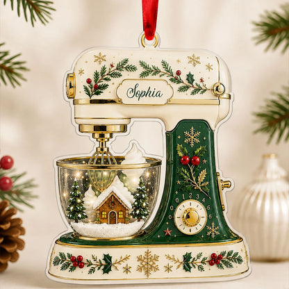 Personalized Baking Mixer Acrylic Ornament - Custom Christmas Keepsake Gift for Bakers