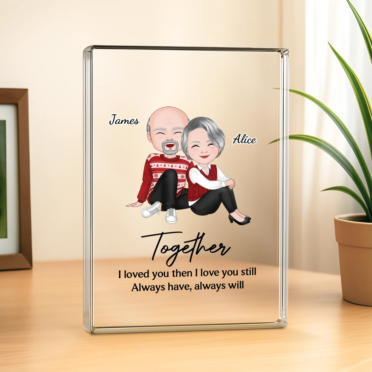 Together From Our First Kiss Till Our Last Breath - Personalized Acrylic Plaque for Couples