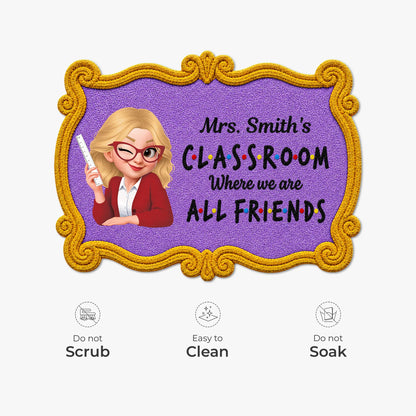 "Where We Are All Friends" Personalized Classroom Doormat - Custom Teacher Appreciation Gift