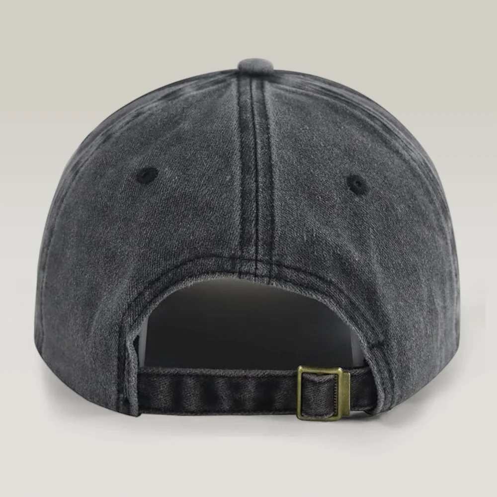 Personalized viking rune hat in black washed denim featuring custom name printed in ancient white Norse runes image 6