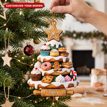 Baking Christmas Memories Personalized Wooden Ornament - Custom Keepsake Gift for Bakers
