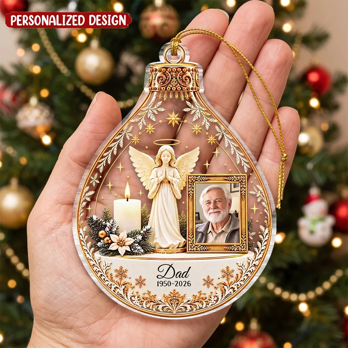 Always With You Custom Photo Acrylic Ornament - Personalized Memorial Christmas Gift