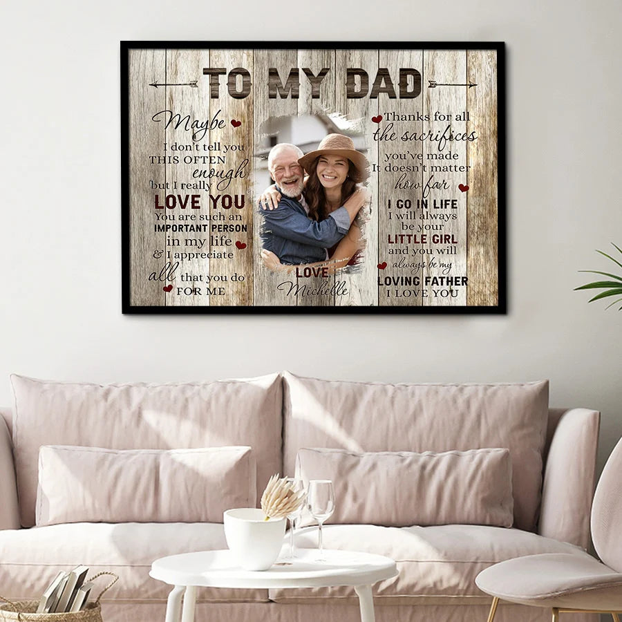 Personalized Dad Gifts From Daughter | Vintage Canvas Home Decor