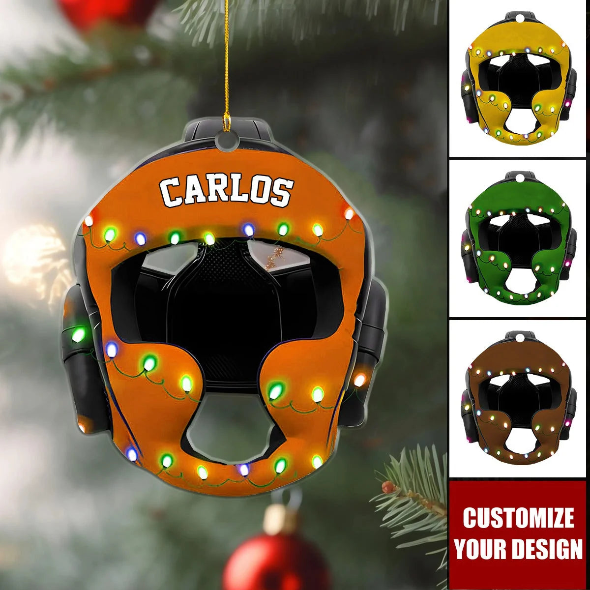 Wrestling Headgear Personalized Acrylic Ornament - Custom Christmas Gift for Wrestlers