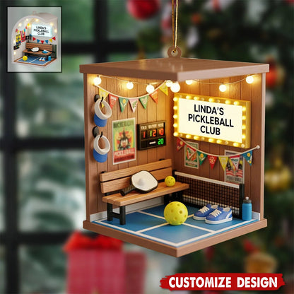 Pickleball Club Personalized Wooden Ornament - Custom Christmas Keepsake Gift for Doubles Partner & Friends