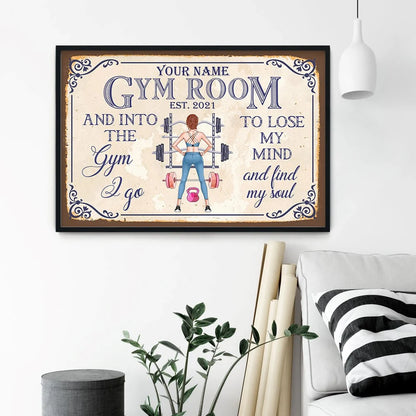 Custom Gym Room Canvas / Poster  - Personalized Wall Art Gift for Fitness Lovers