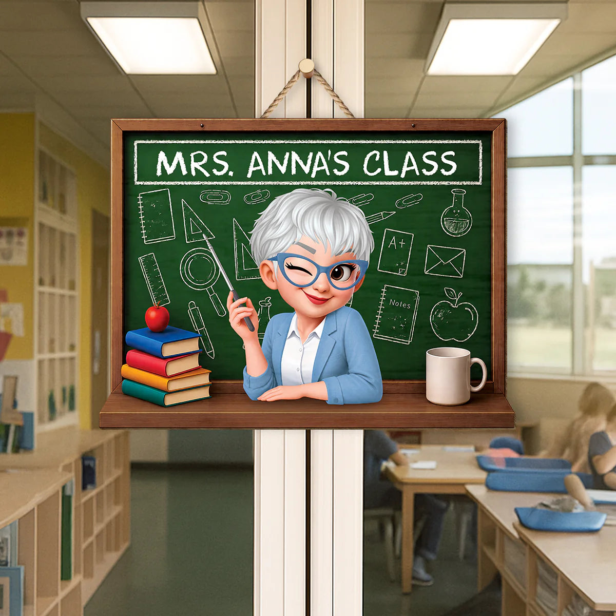 Personalized Teacher Wood Sign personalization view for Teacher