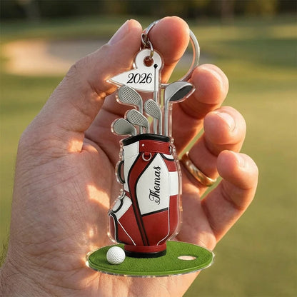 Custom Golf Bag Keychain personalization view for Dad