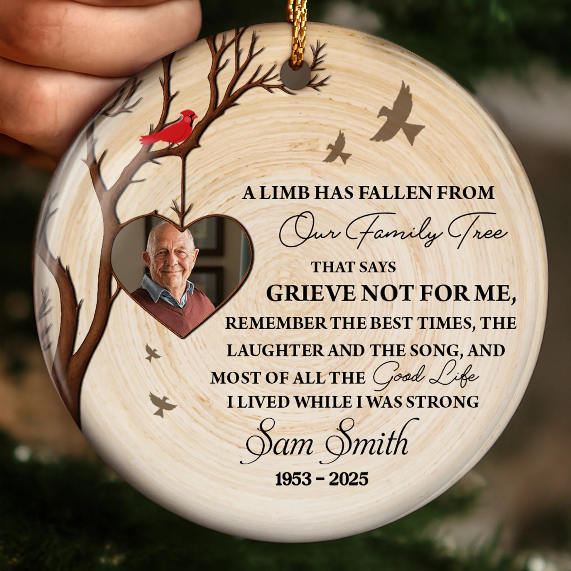 A Limb Has Fallen From Our Family Tree, Heart And Birds Design