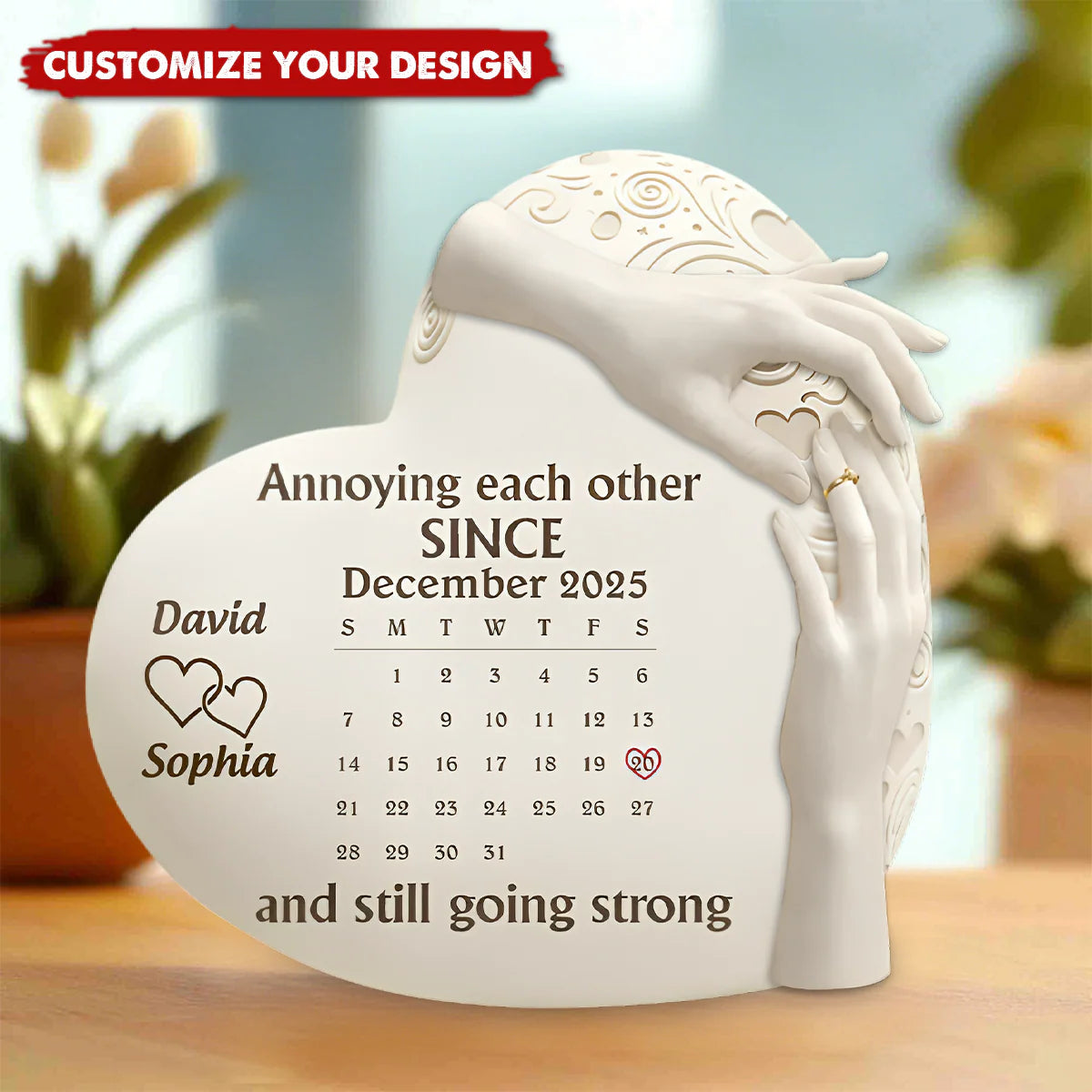 Custom Anniversary Plaque for Couples with personalized design details for meaningful gifting