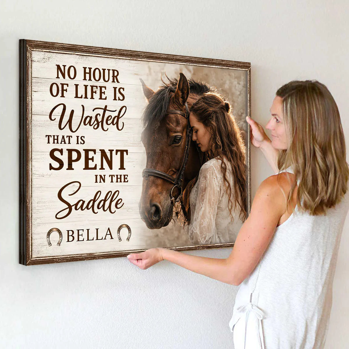 Canvas / Poster material and size view - Custom Horse Girl Wall Art