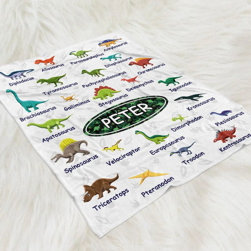 Custom Dinosaur Kids Blanket personalization view for Kids/Babies