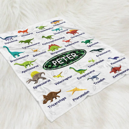 Custom Dinosaur Kids Blanket personalization view for Kids/Babies