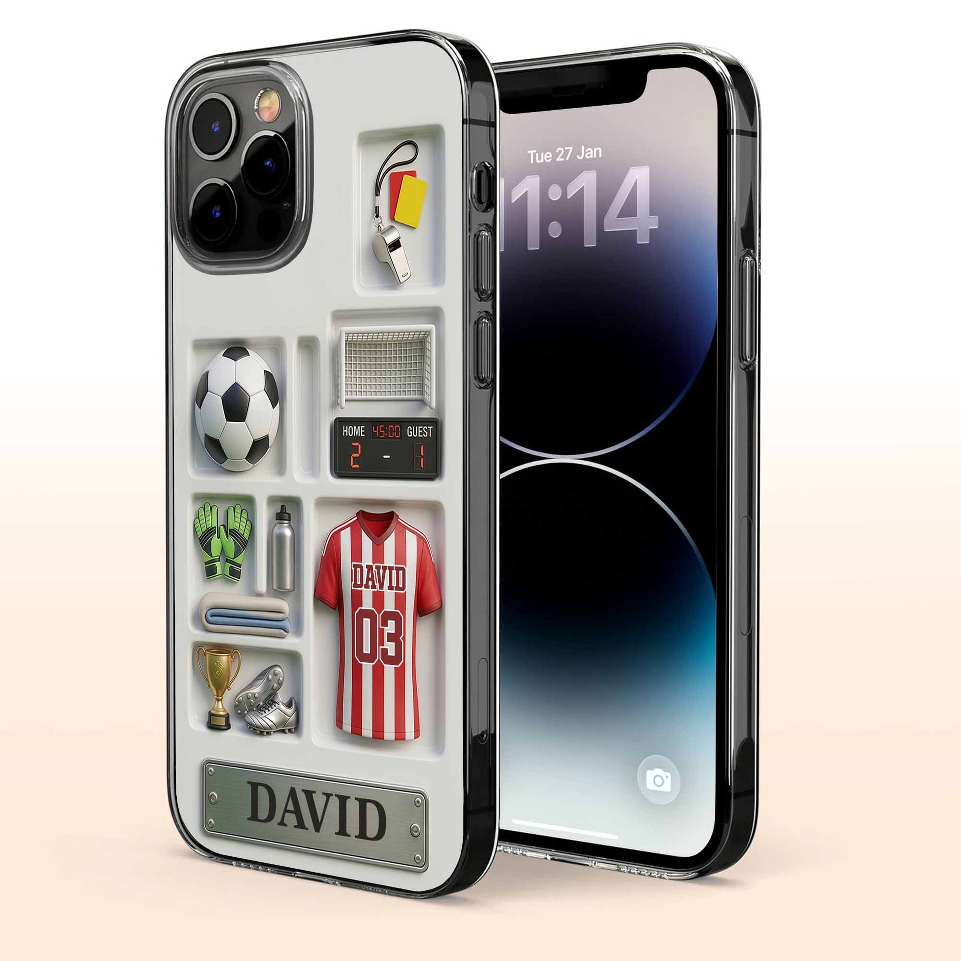 Score Your Goals Personalized Soccer Clear Phone Case - Custom Gift for Sports Fans & Players