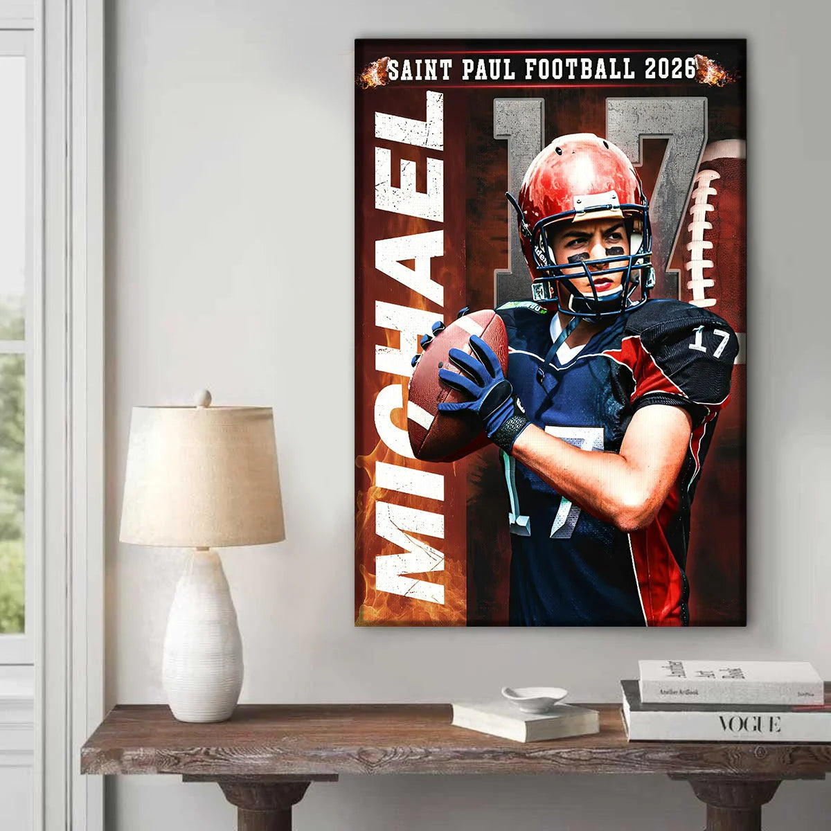 Canvas / Poster material and size view - Personalized Football Senior Night Canvas