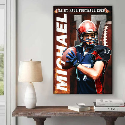 Canvas / Poster material and size view - Personalized Football Senior Night Canvas