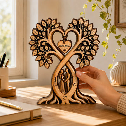 Custom Couples Anniversary Wooden Plaque for Wife with personalized design details for meaningful gifting image 6