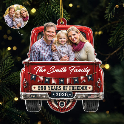 250 Years Of Freedom Personalized Acrylic Ornament - Custom Photo Keepsake Gift for Family